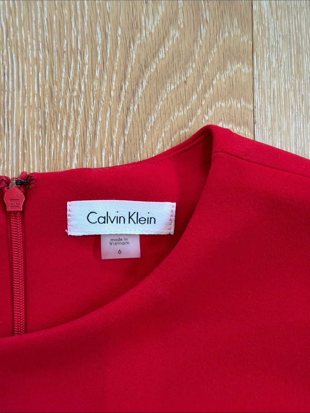 Calvin Klein Red Fit And Flare Dress Size 6 - Picture 7 of 8